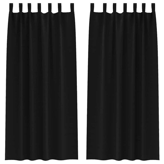 Cortinas Blackout com Argolas 2 pcs Preto 260 x 140 cm