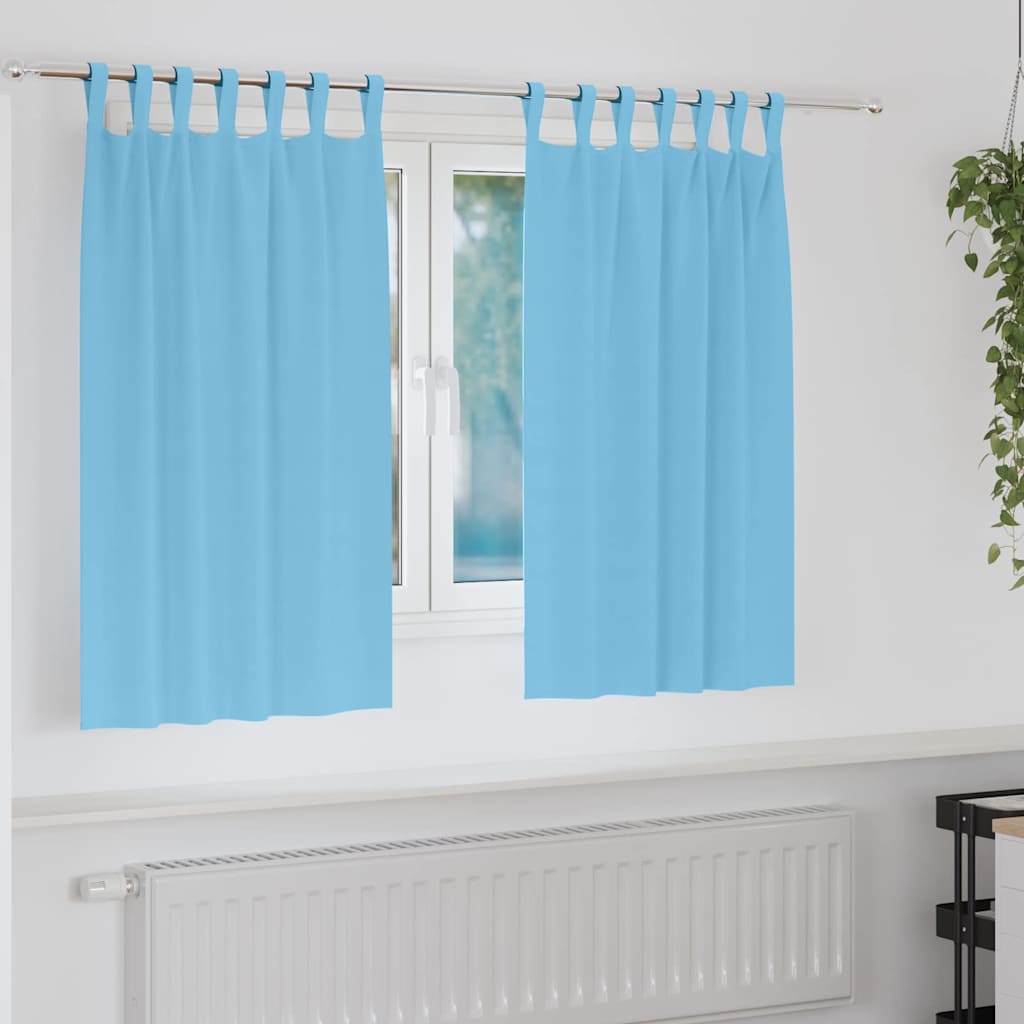 Cortinas opacas com cortinas Azul Claro Poliéster