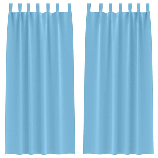 Cortinas Blackout com Argolas 2 pcs Azul Claro 260 x 140 cm