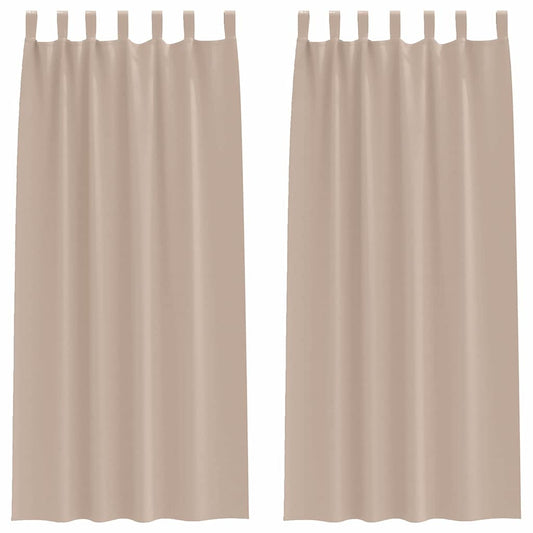 Cortinas Blackout com Argolas 2 pcs Cinzento-acastanhado