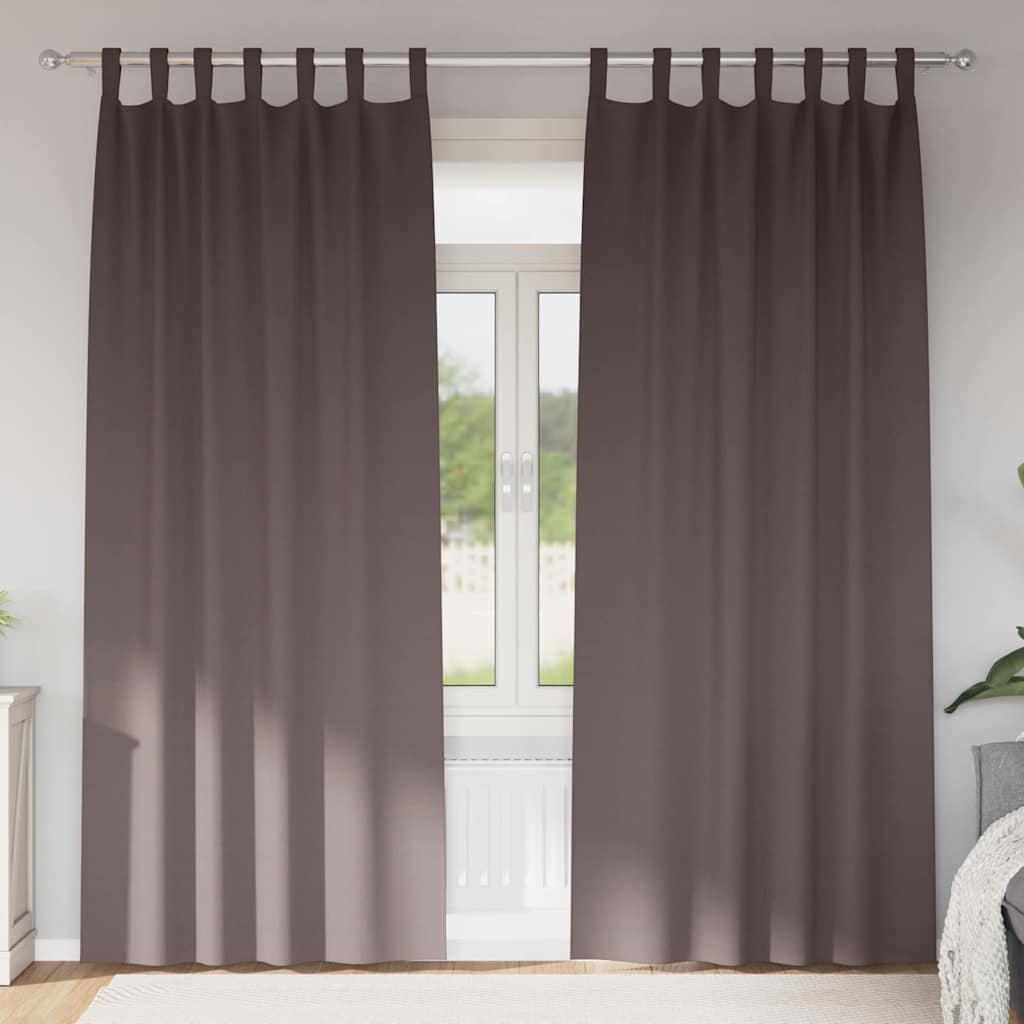 Cortinas opacas com cortinas Marrom Escuro Poliéster