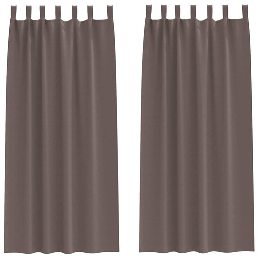 Cortinas Blackout com Argolas 2 pcs Marrom Escuro 245 x 140 cm