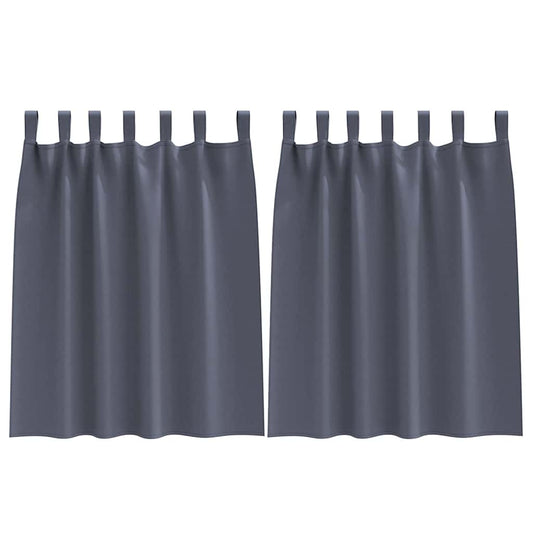 Cortinas Blackout com Argolas 2 pcs Antracite 140 x 140 cm