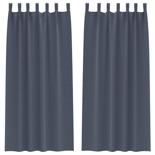 Cortinas Blackout com Argolas 2 pcs Antracite 245 x 140 cm