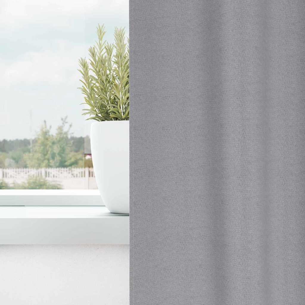 Cortinas opacas com cortinas Cinzento-claro Poliéster