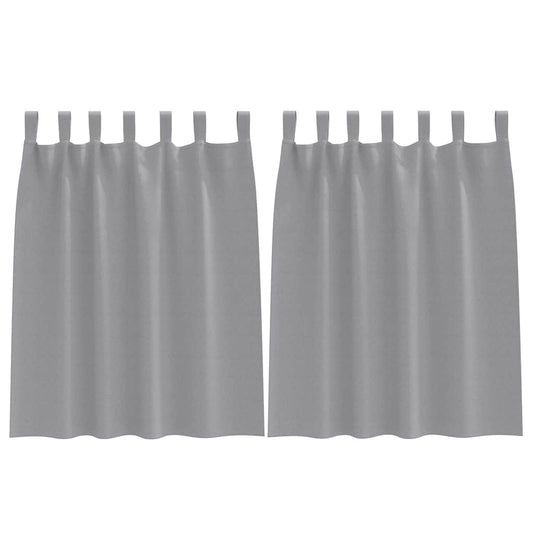Cortinas Blackout com Argolas 2 pcs Cinzento-claro 140 x 140 cm