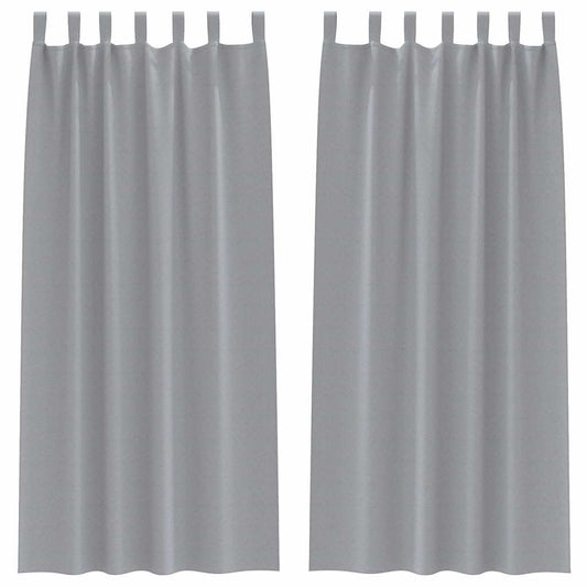 Cortinas Blackout com Argolas 2 pcs Cinzento-claro 245 x 140 cm