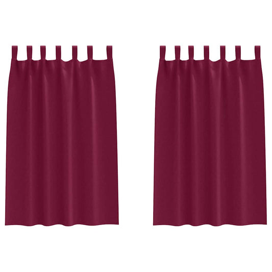 Cortinas Blackout com Argolas 2 pcs Vinho Vermelho 175 x 140 cm