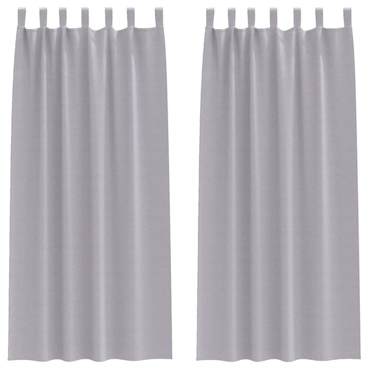 Cortinas Blackout com Argolas 2 pcs Cinza Metálico 245 x 140 cm