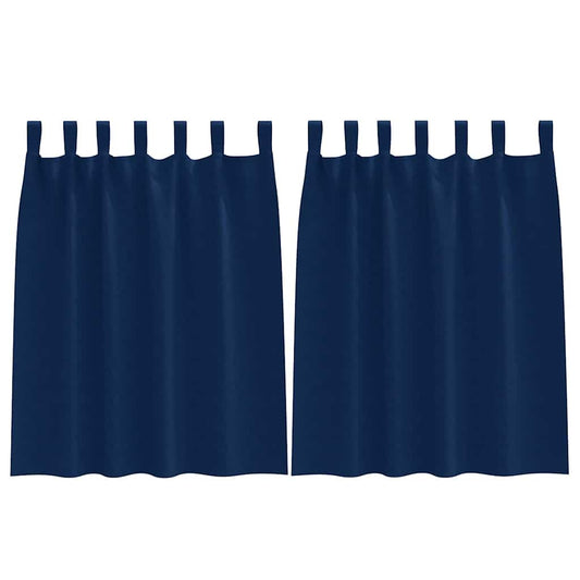 Cortinas Blackout com Argolas 2 pcs Azul Escuro 140 x 140 cm