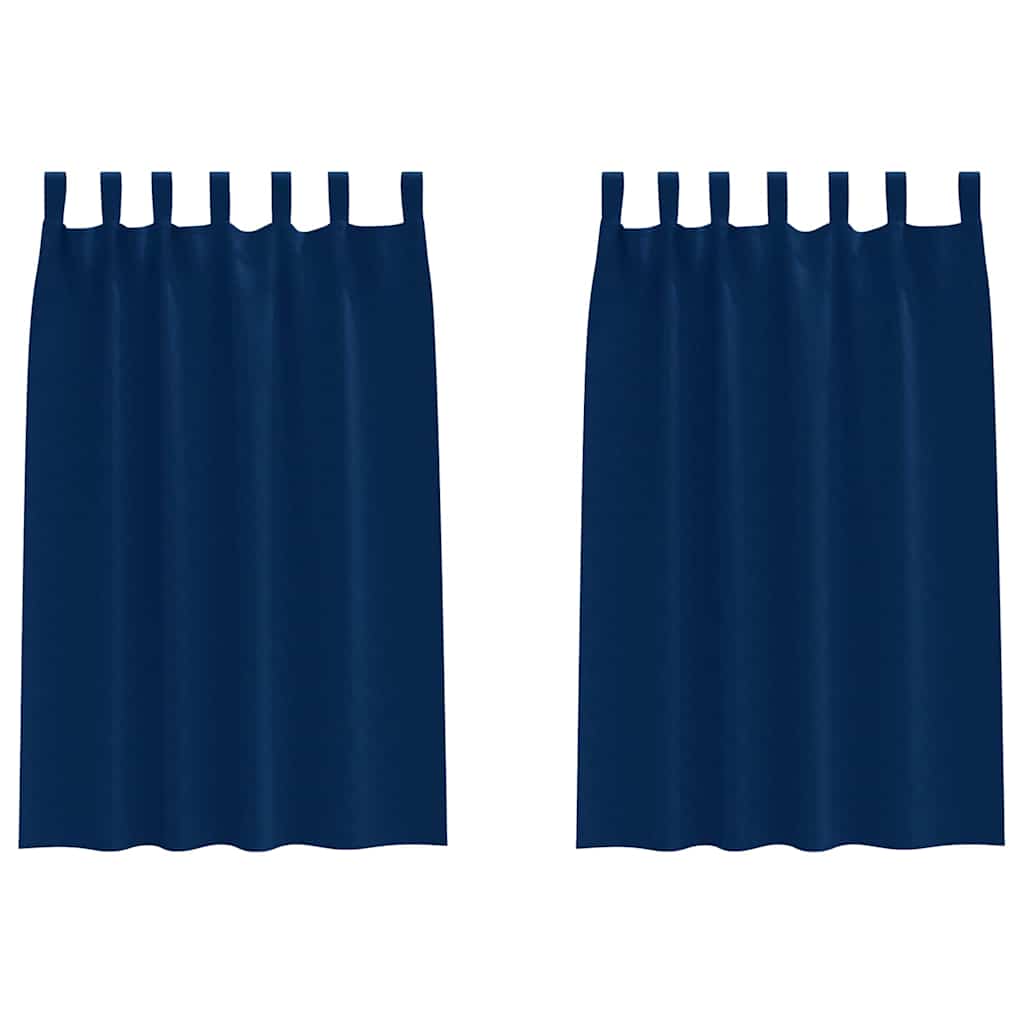 Cortinas opacas com cortinas Azul Escuro Poliéster