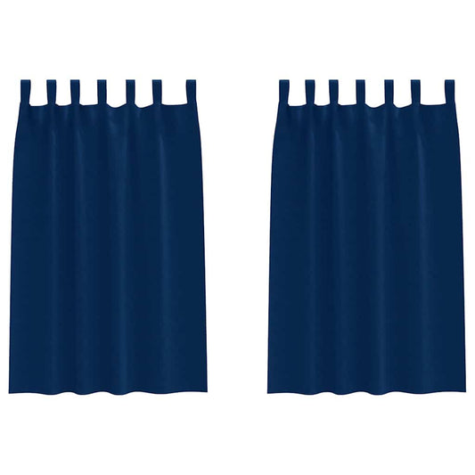 Cortinas Blackout com Argolas 2 pcs Azul Escuro 175 x 140 cm