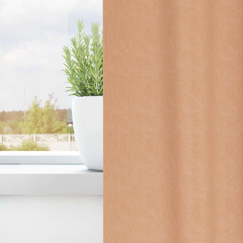 Cortinas opacas com cortinas Marrom Claro Poliéster