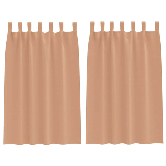 Cortinas Blackout com Argolas 2 pcs Marrom Claro 175 x 140 cm