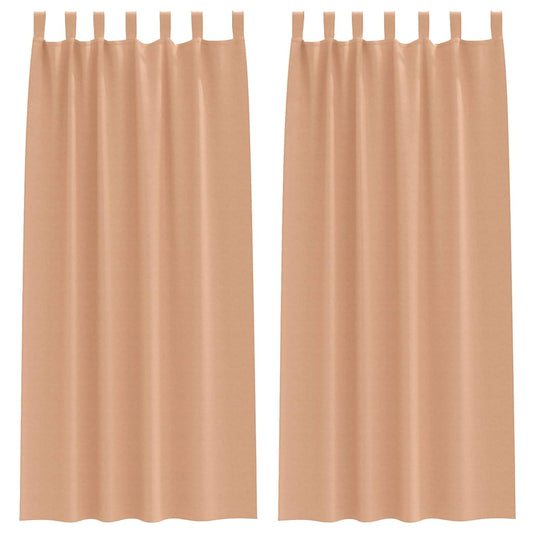 Cortinas Blackout com Argolas 2 pcs Marrom Claro 245 x 140 cm