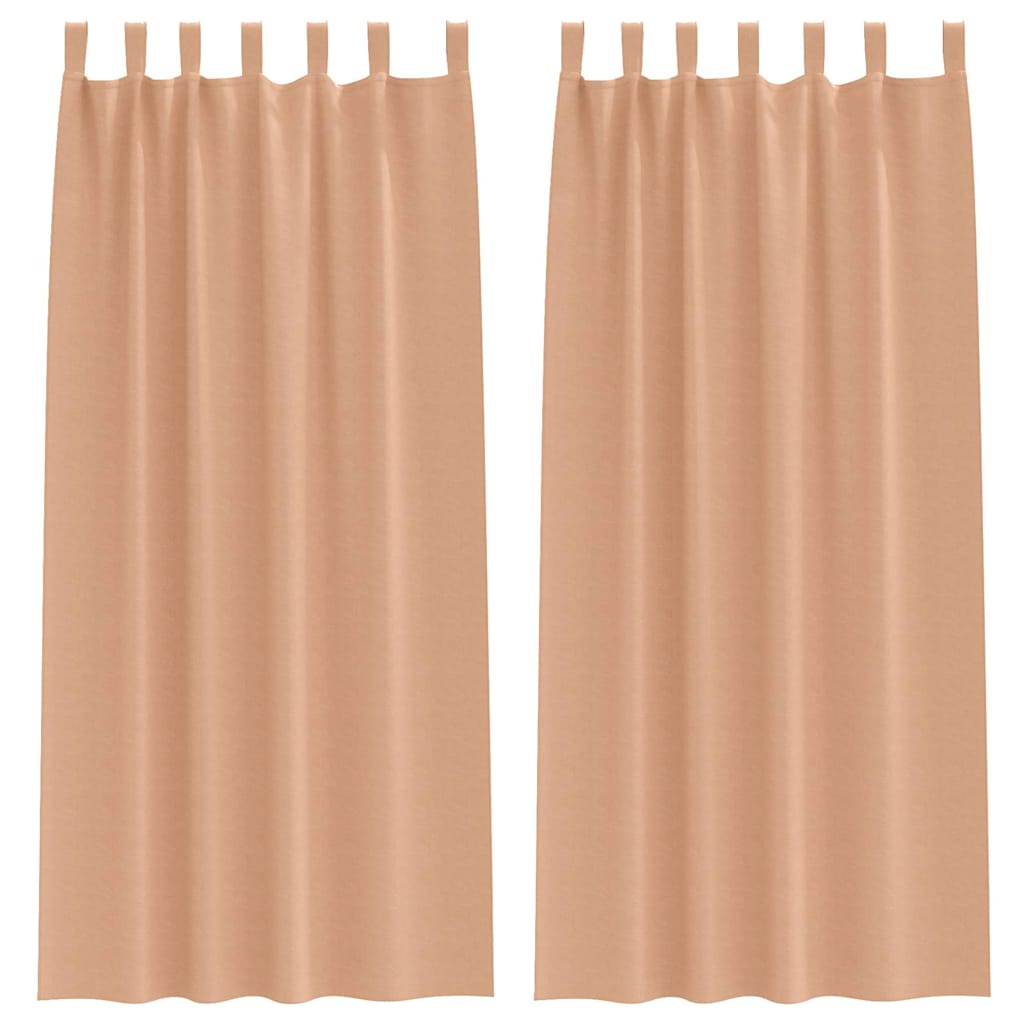 Cortinas opacas com cortinas Marrom Claro Poliéster