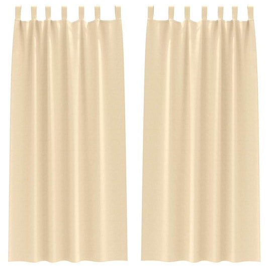 Cortinas Blackout com Argolas 2 pcs Creme 260 x 140 cm