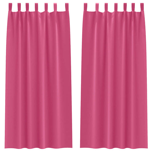 Cortinas Blackout com Argolas 2 pcs Rosa Brilhante 260 x 140 cm