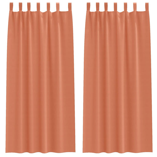 Cortinas Blackout com Argolas 2 pcs Terracota 260 x 140 cm