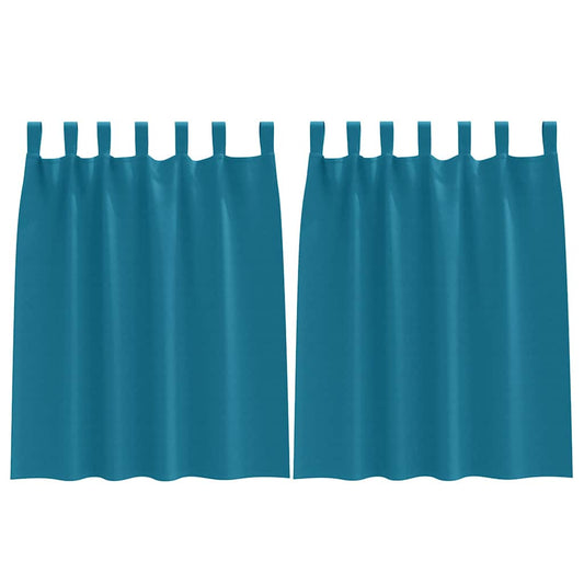 Cortinas Blackout com Argolas 2 pcs Turquesa 140 x 140 cm