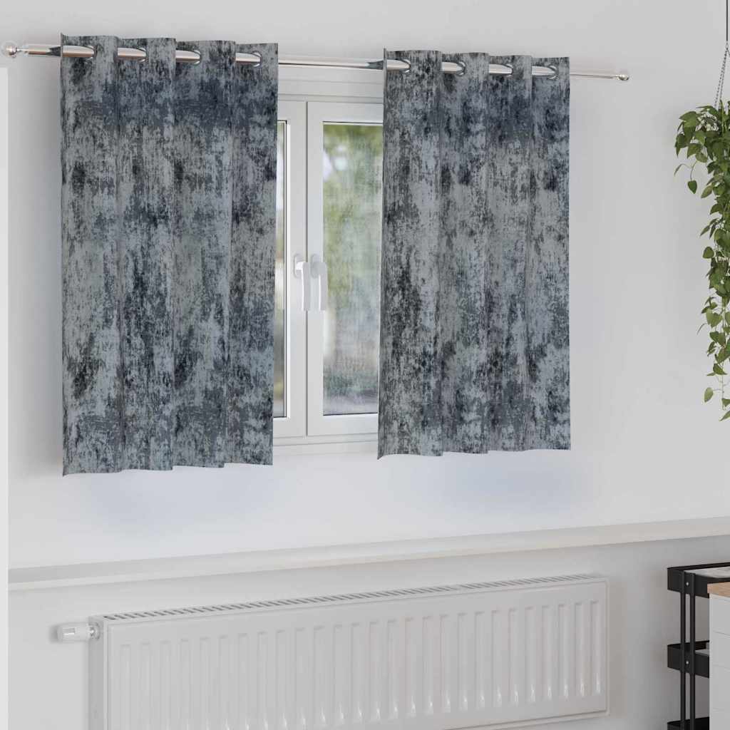 Cortina com cortinas 2 pcs Cinza Prateado 140 x 140 cm Veludo