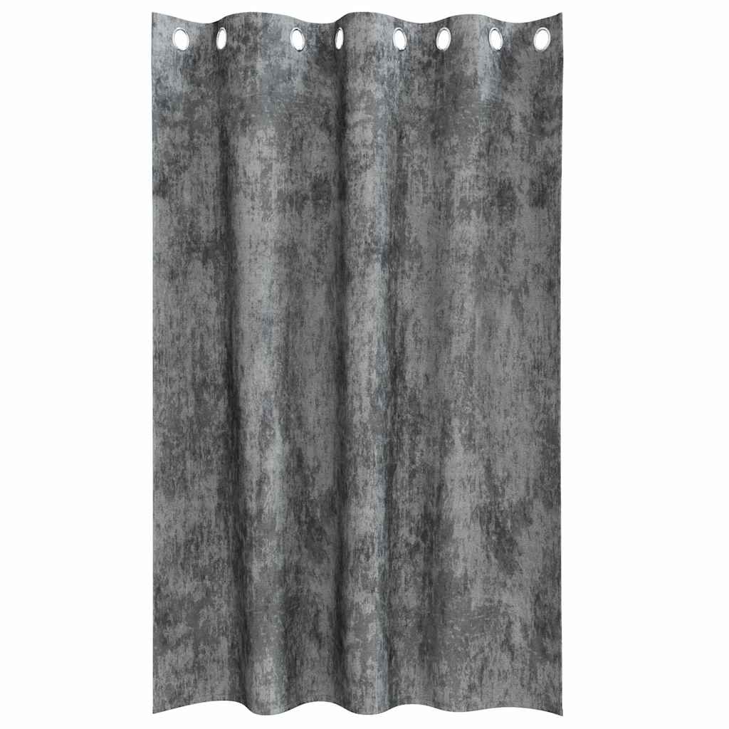 Cortina com cortinas 2 pcs Cinzeto 175 x 140 cm Veludo