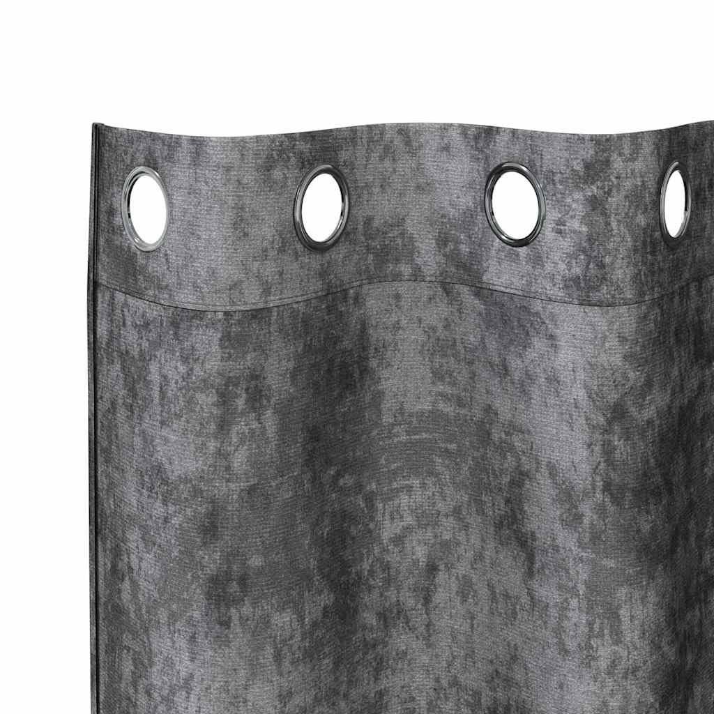 Cortina com cortinas 2 pcs Cinzeto 245 x 140 cm Veludo