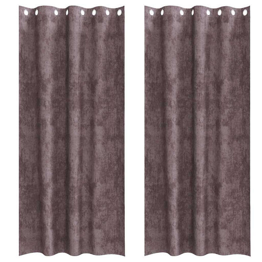 Cortinas de Veludo 2 pcs Castanho 225 x 140 cm Veludo