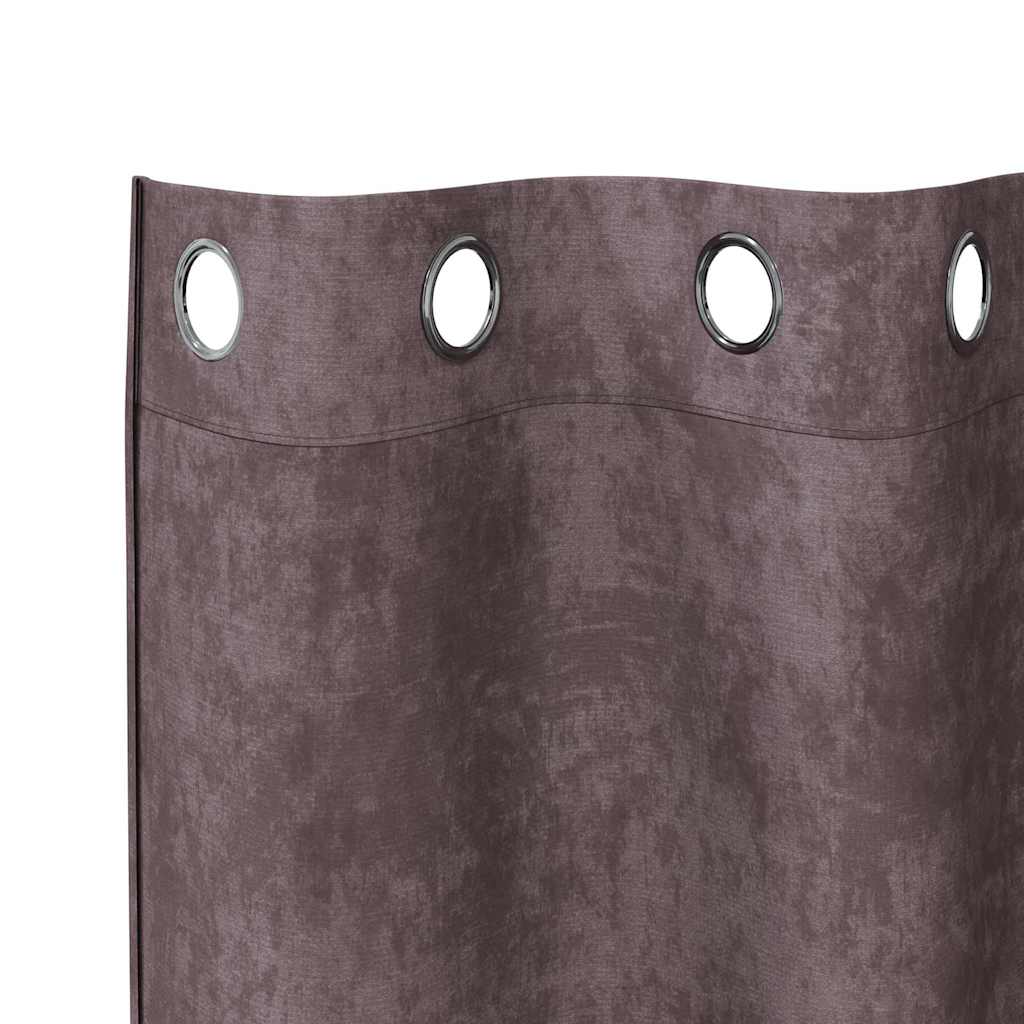 Cortina com cortinas 2 pcs Castanho 245 x 140 cm Veludo