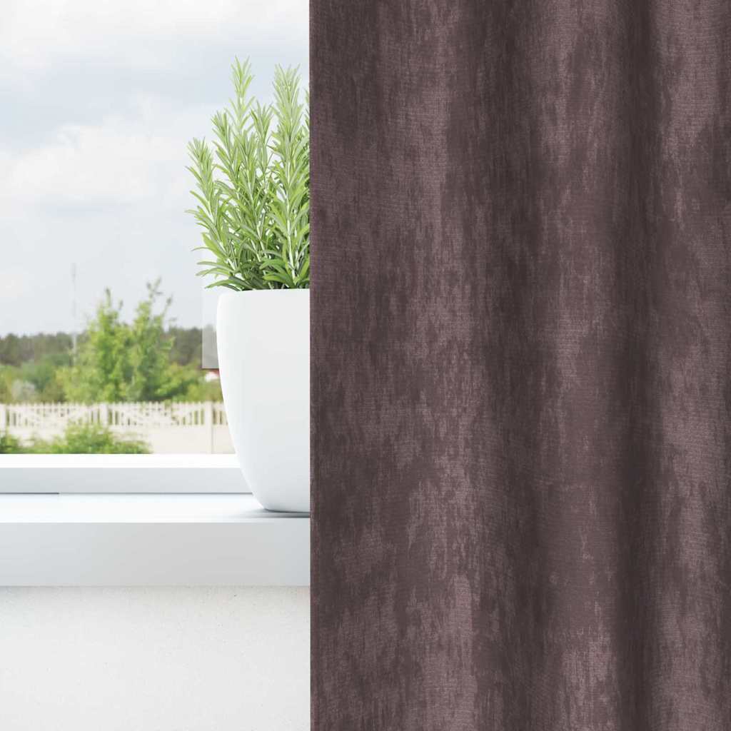 Cortina com cortinas 2 pcs Castanho 245 x 140 cm Veludo
