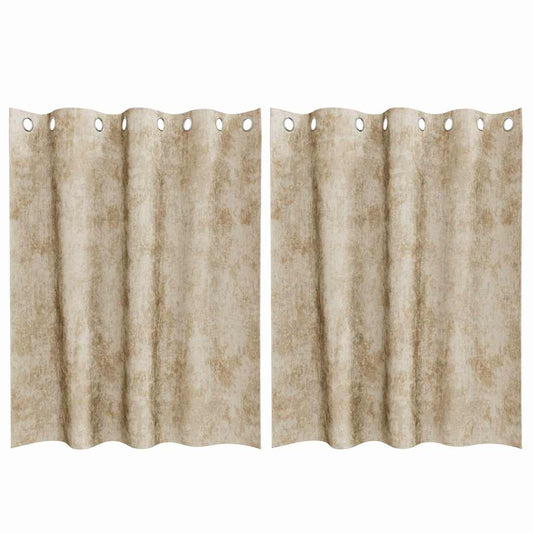 Cortinas de Veludo com cortinas 2 pcs Creme 140 x 140 cm Veludo