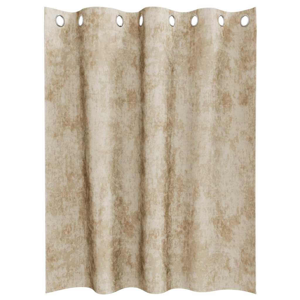 Cortina com cortinas 2 pcs Creme 140 x 140 cm Veludo