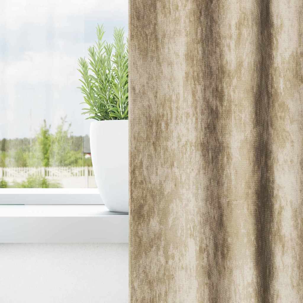 Cortina com cortinas 2 pcs Creme 260 x 140 cm Veludo