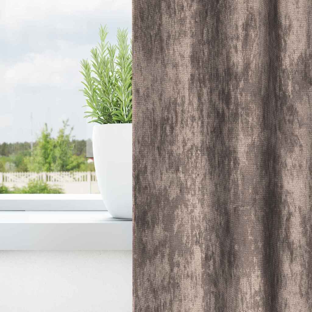 Cortina com cortinas 2 pcs Cappuccino 140 x 140 cm Veludo