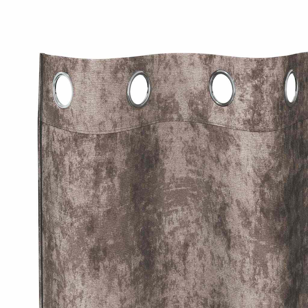 Cortina com cortinas 2 pcs Cappuccino 175 x 140 cm Veludo