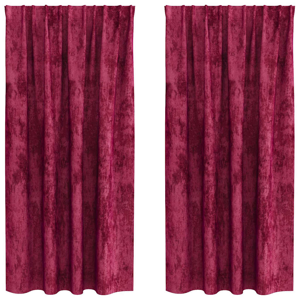 Cortina com cortinas 2 pcs vermelho tinto 175 x 140 cm Veludo
