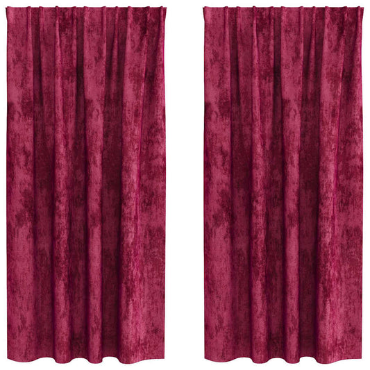 Cortinas de Veludo 2 pcs vermelho tinto 175 x 140 cm Veludo