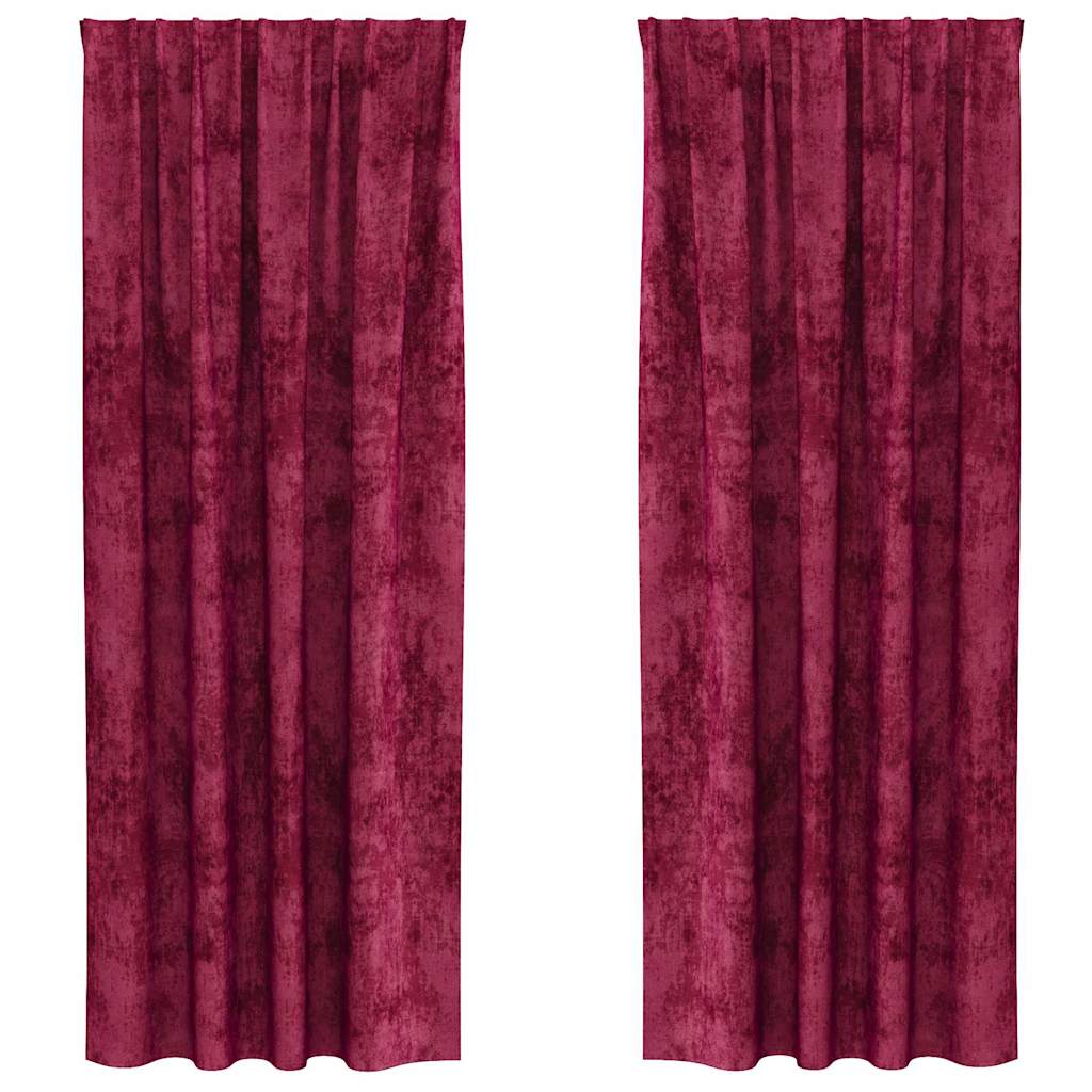 Cortina com cortinas 2 pcs vermelho tinto 245 x 140 cm Veludo