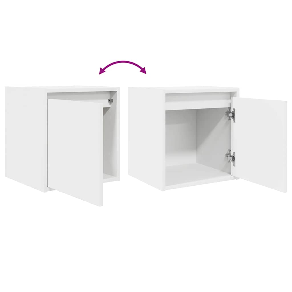 Mesas de cabeceira de parede 2 pcs 38x34x40cm branco
