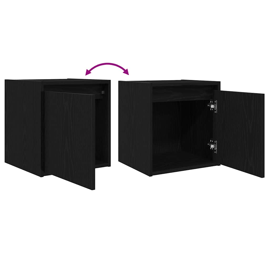 Mesa de cabeceira de parede 38x34x40 cm preto