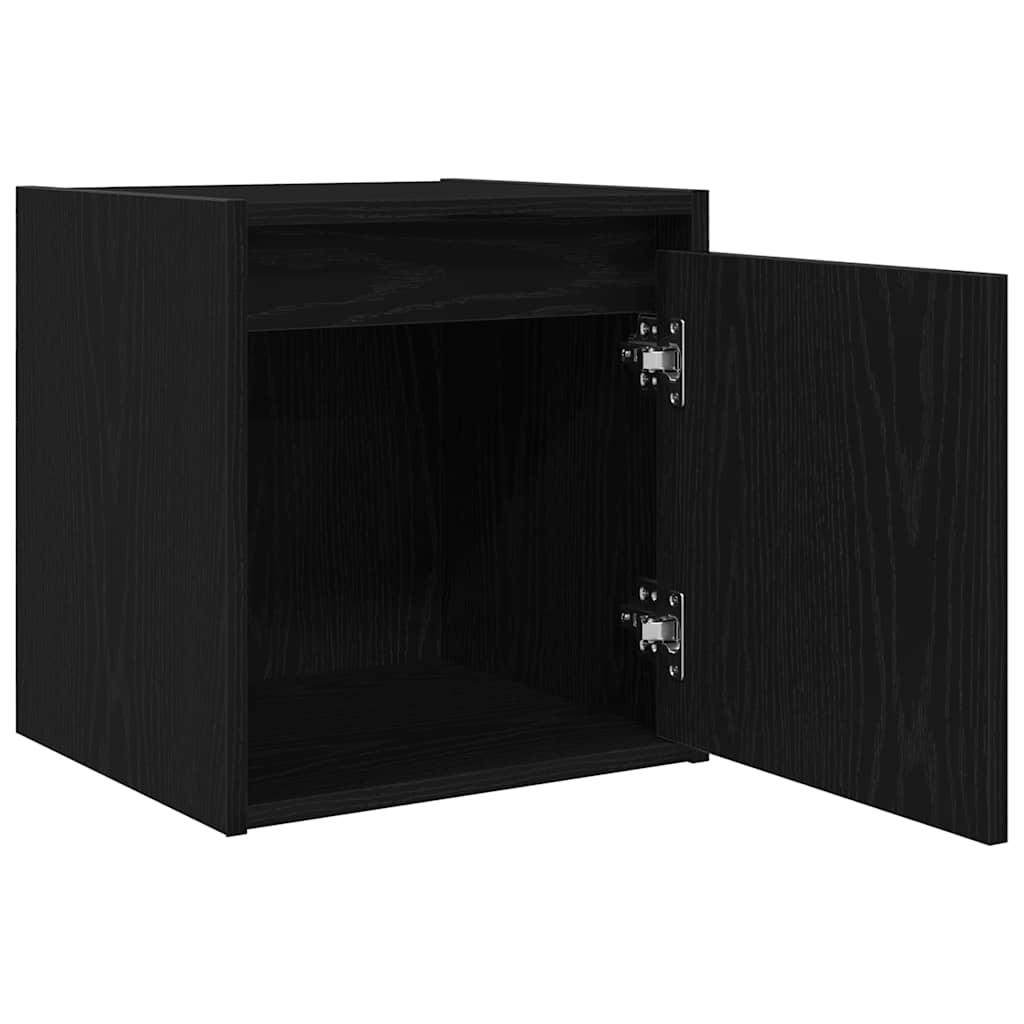 Mesas de cabeceira de parede 2 pcs 38x34x40 cm preto