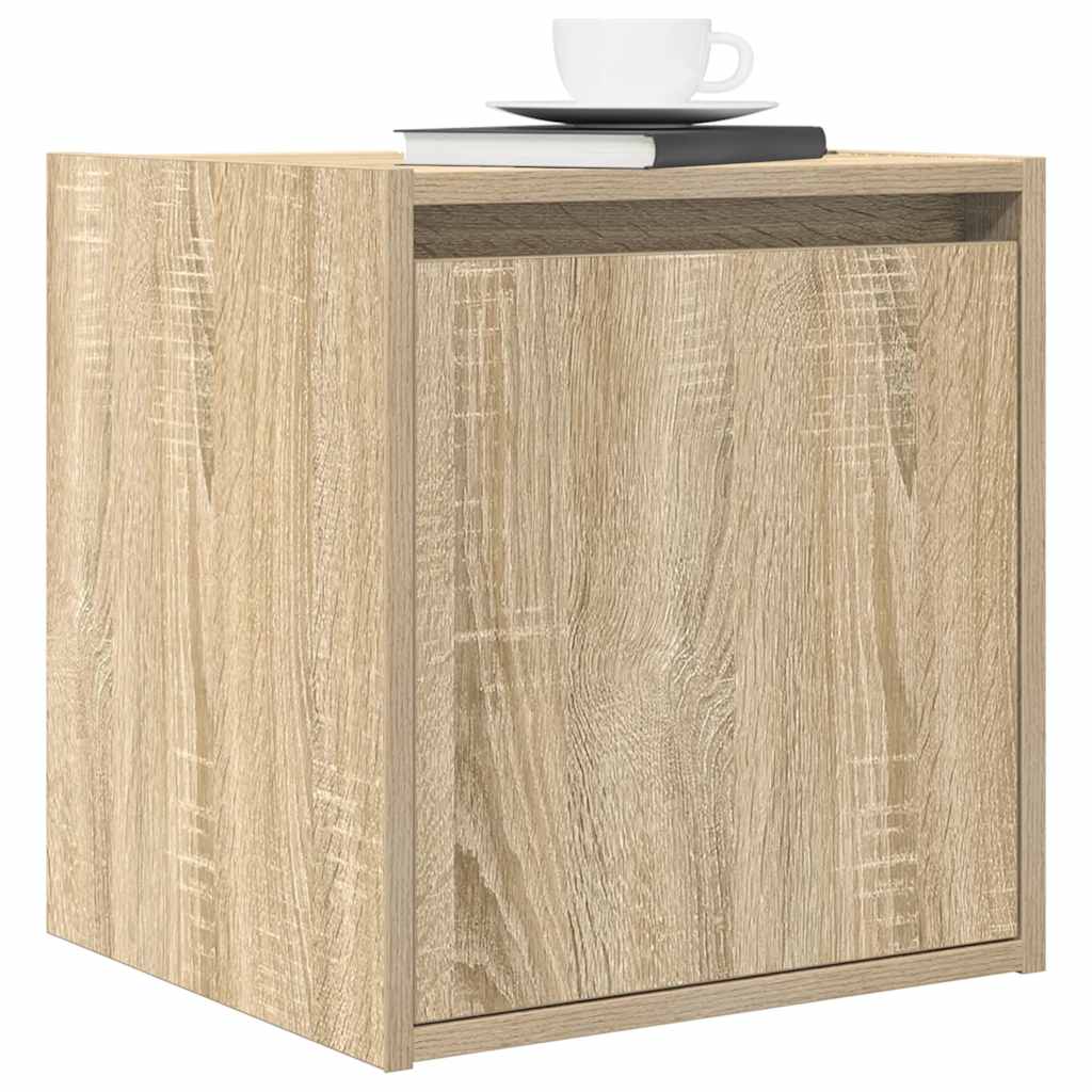 Mesa de cabeceira de parede 38x34x40 cm carvalho sonoma