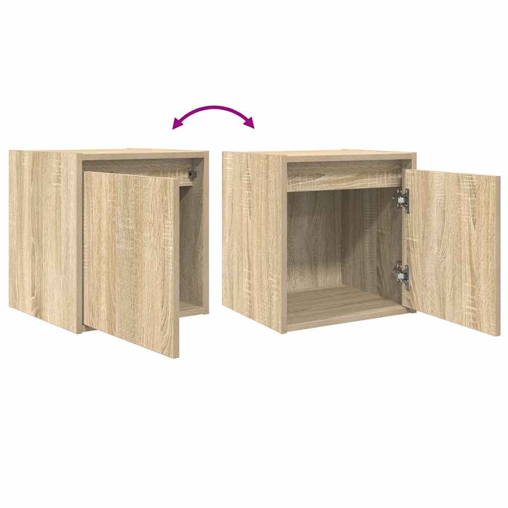 Mesa de cabeceira de parede 38x34x40 cm carvalho sonoma