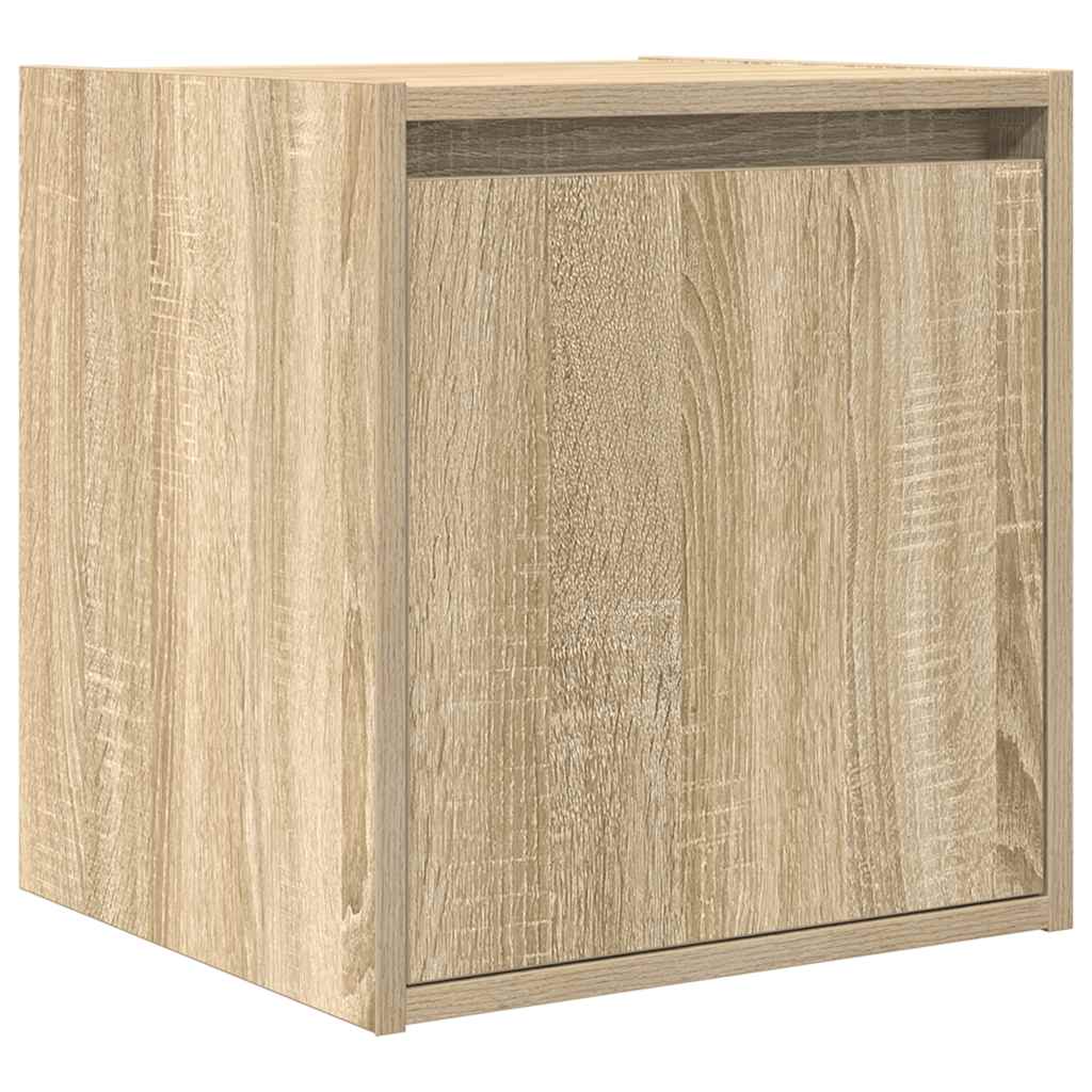 Mesas de cabeceira de parede 2 pcs 38x34x40 cm carvalho sonoma