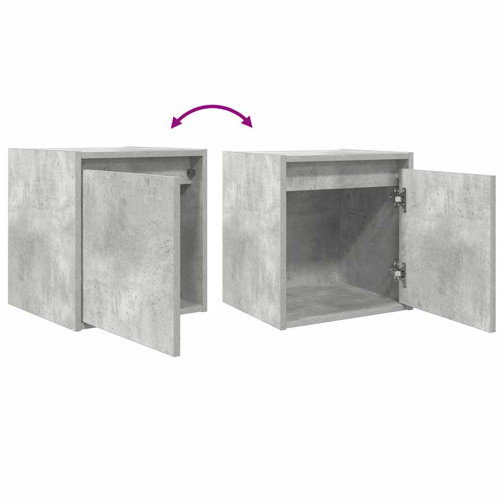 Mesas de cabeceira parede 2 pcs 38x34x40 cm cinza cimento