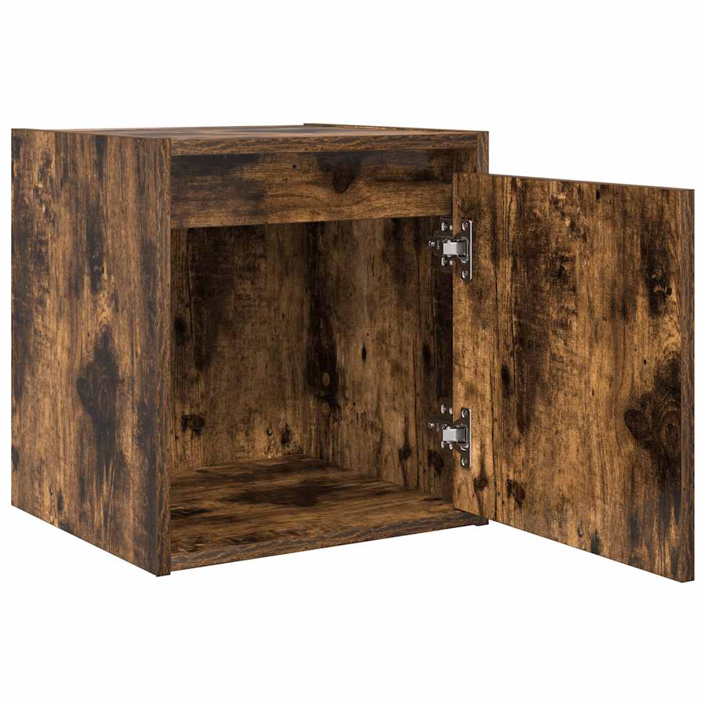Mesa de cabeceira de parede 38x34x40 cm cor carvalho fumado