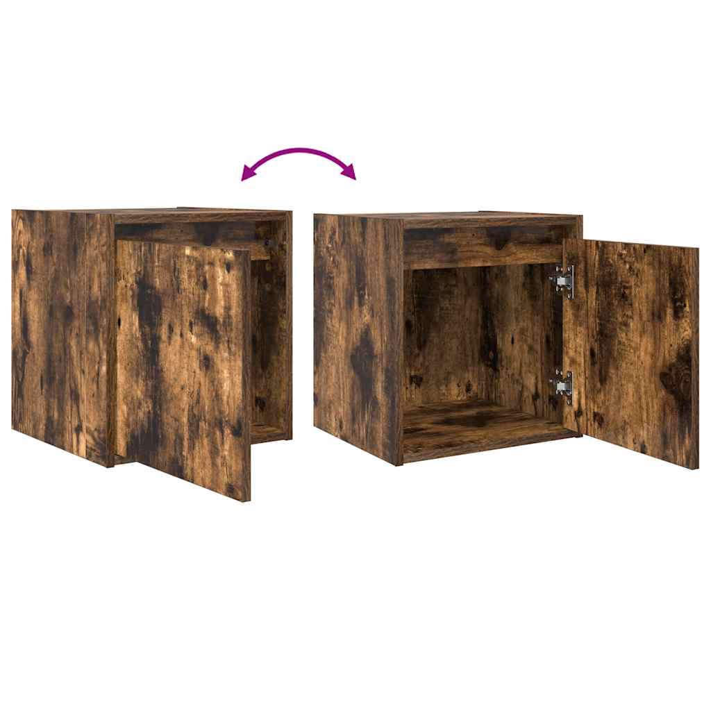 Mesa de cabeceira de parede 38x34x40 cm cor carvalho fumado