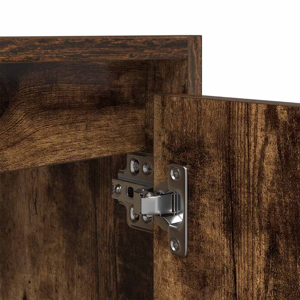 Mesa de cabeceira de parede 38x34x40 cm cor carvalho fumado