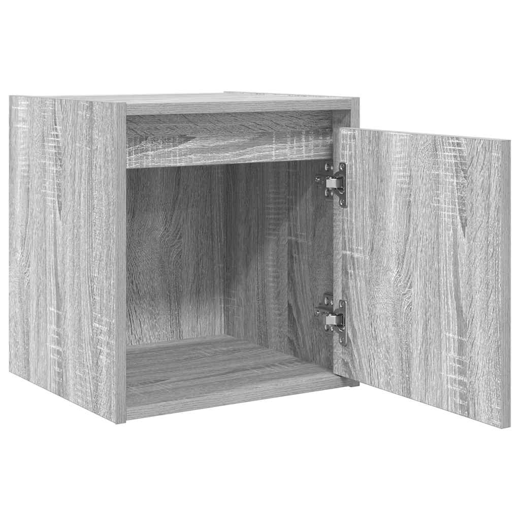 Mesa de cabeceira de parede 38x34x40 cm cinzento sonoma