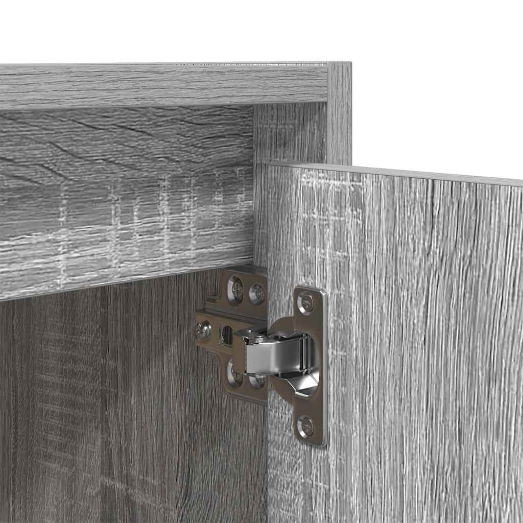 Mesa de cabeceira de parede 38x34x40 cm cinzento sonoma